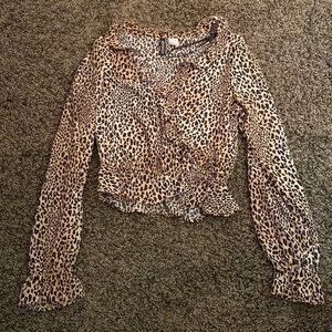 H&M Cheetah Long Sleeve Shirt
